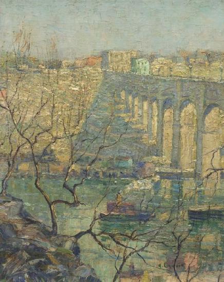 Ernest Lawson View of the Bridge oil painting picture